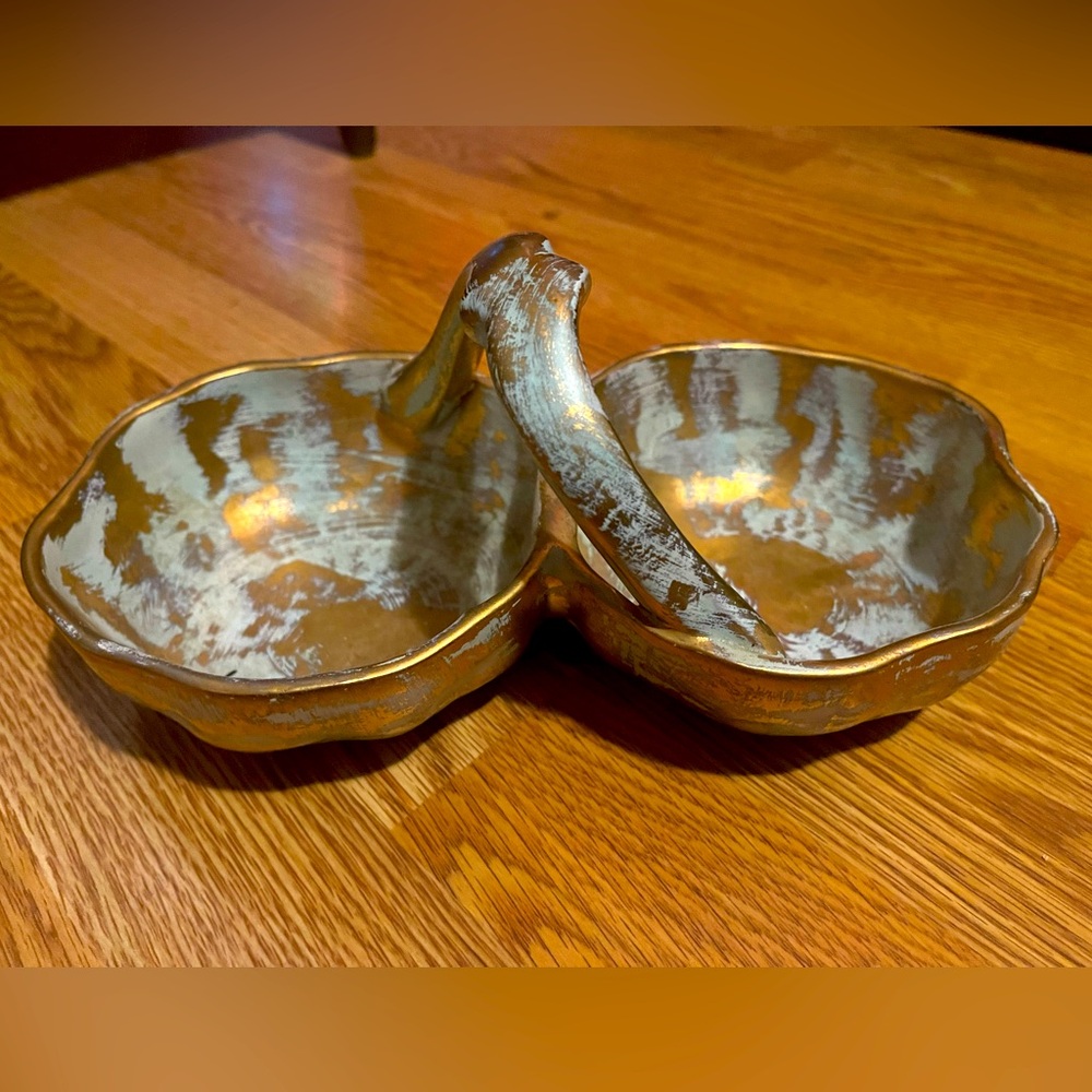 Stangl pottery Mid-Century Modern Double Bowl Relish Dish